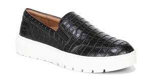 VIONIC DINORA WOMEN'S PLATFORM SLIP-ON SNEAKER BLACK CROC - 6.5 MEDIUM